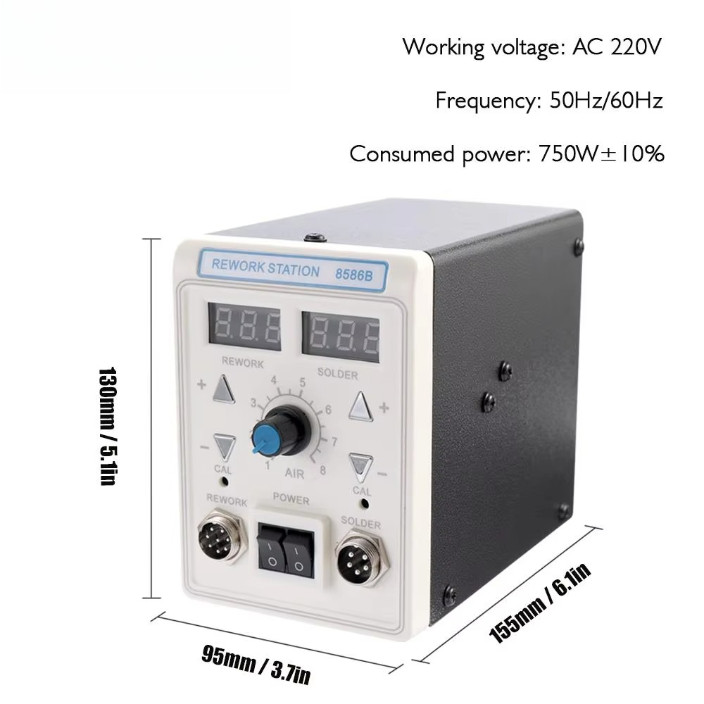 2 In 1 Soldering Rework Station 750W - Stazione di Saldatura e Dissaldatura Digitale
